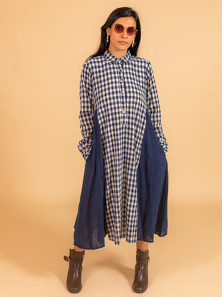 Moral Fibre Side Kali Long Shirt Dress Moral Fibre Indigo