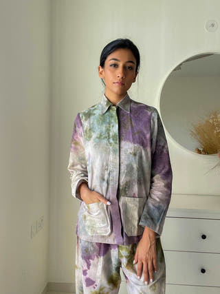 Eela Natural Dye Cotton-Linen Shacket