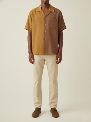 Brasa Duo-color Cuban Collar Shirt