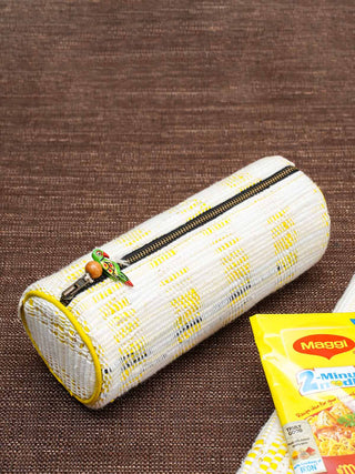 Upcycled Multipurpose Zip Pouch Yellow Scrapshala