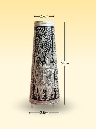 Krishna Hand Painted Parchment Leather Floor Lamp