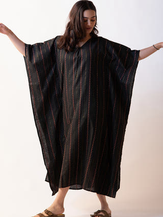 Kaftan Long Dress Navy Blue