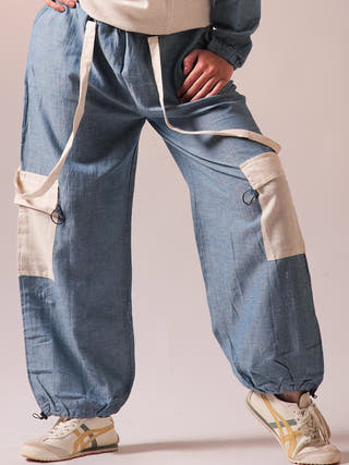 Cargo Top Pant Set Denim Blue