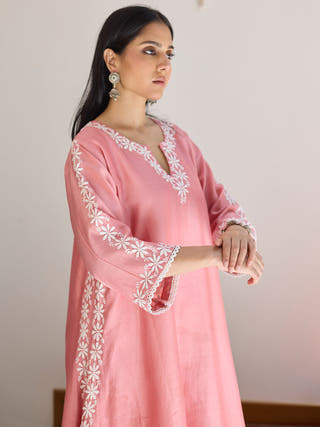 Asymmetrical Kurta Pink Vasstram