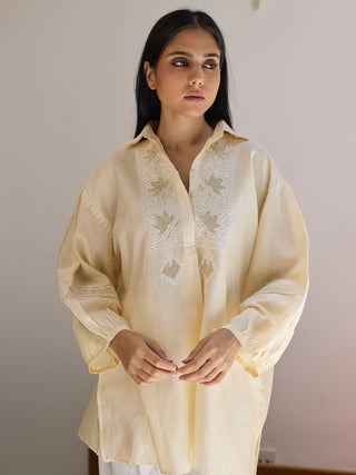 Collared Short Kurta Yellow Vasstram