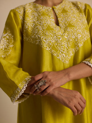 Asymmetrical Kurta Yellow Vasstram