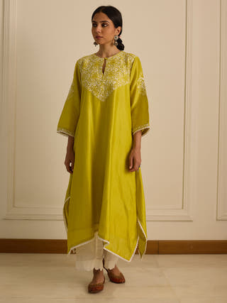 Asymmetrical Kurta Yellow Vasstram