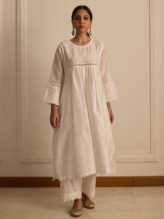 Asymmetrical Kurta White Vasstram