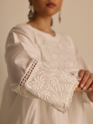 Asymmetrical Kurta White Vasstram