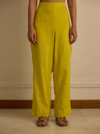 Scalloped Pants Yellow Vasstram