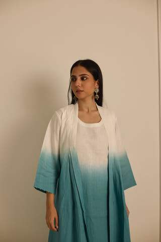 Ombre Layered Dress Teal