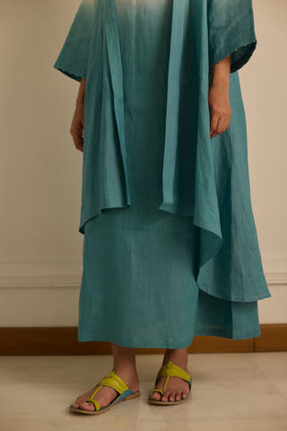 Ombre Layered Dress Teal