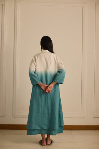 Ombre Layered Dress Teal