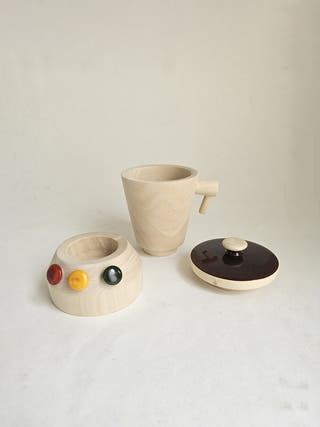 Handcrafted Wooden Mini Mixer Grinder