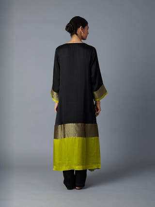 Heena Kaftan | Black & Lime Green