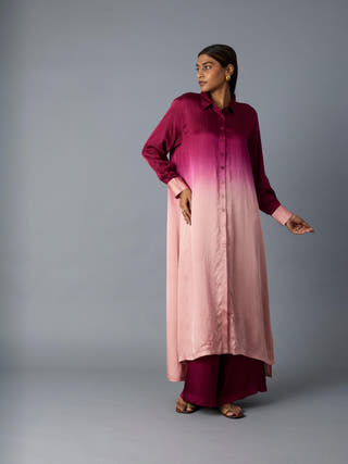 Ombre Co-ord Set | Maroon