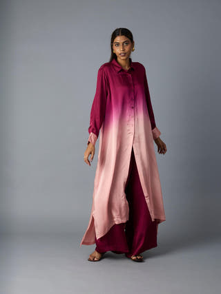 Ombre Co-ord Set | Maroon