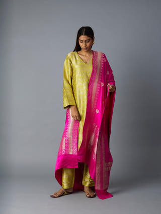 Khajoor Brocade Kurta Set