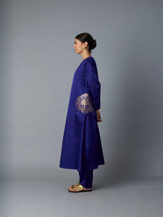 Geet Silk Kurta Set | Royal Blue