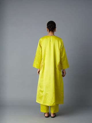 Geet Silk Kurta Set | Yellow