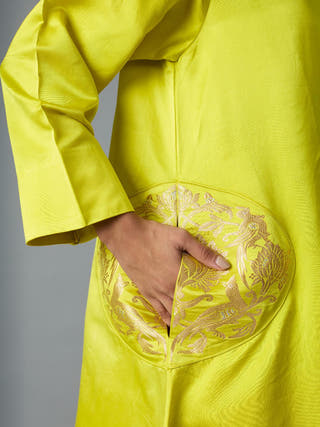 Geet Silk Kurta Set | Yellow