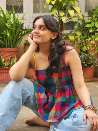 Blue Madras Checks Tube Top