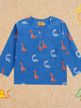 Dino Friends Blue Unisex Nightdress