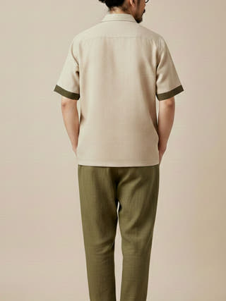 Arlo Cuban Collar Panelled Shirt