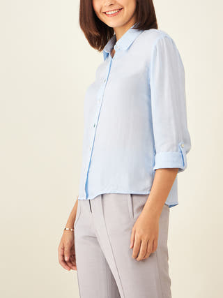 Classic Blue Shirt In Powder Blue Arras