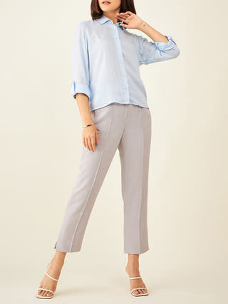 Classic Blue Shirt In Powder Blue Arras