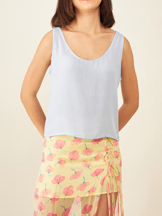 Sleeveless Tank Top In Powder Blue Arras