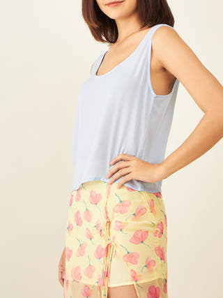 Sleeveless Tank Top In Powder Blue Arras