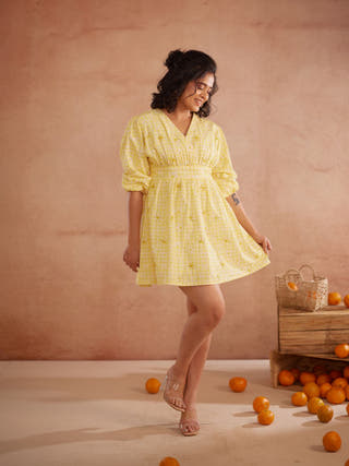 Daisey Hand-Embroidered Floral Short Dress