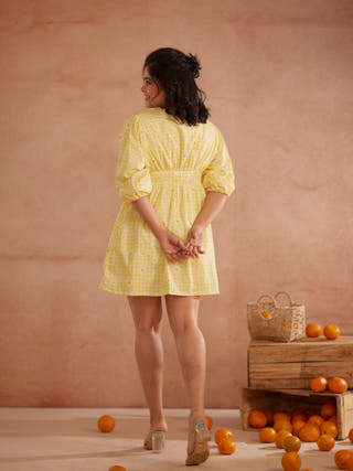 Daisey Hand-Embroidered Floral Short Dress