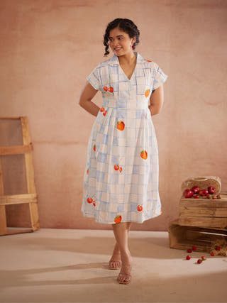 Cherri Hand-Embroidered Summer Midi Dress