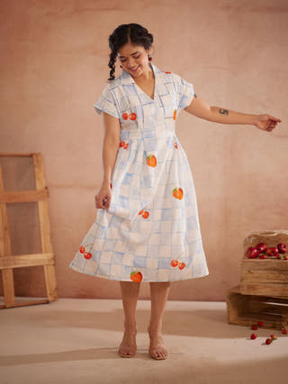 Cherri Hand-Embroidered Summer Midi Dress
