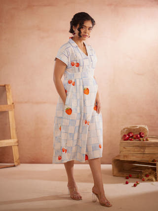 Cherri Hand-Embroidered Summer Midi Dress