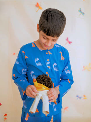 Dino Friends Blue Unisex Nightdress