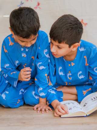 Dino Friends Blue Unisex Nightdress