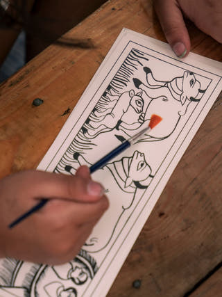 DIY Educational Colouring Kit - Patua Painting of West Bengal for Young Artists (5 Years +)