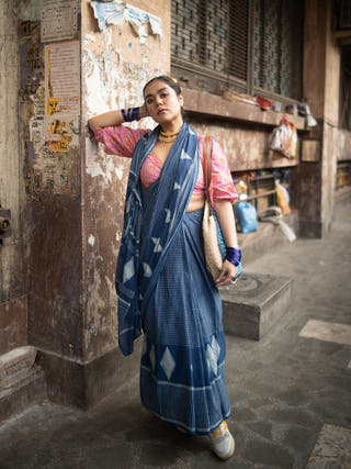 Namita Indigo Natural Dye Cotton Saree