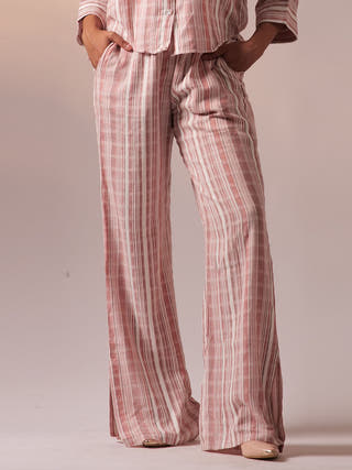 Batweave Shirt Pant Set Wine and White