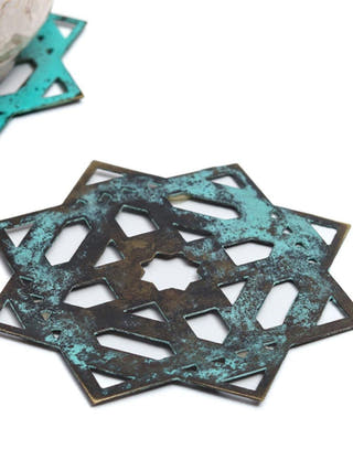 Mantra Turquoise Coasters  | Set of 2