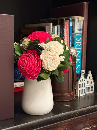 Garden Rose with Vase Arrangement