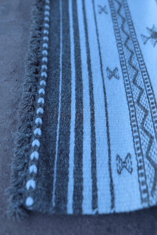 Dhunglo Handwoven Traditional Rug Multi Colour Kutchi Carpet