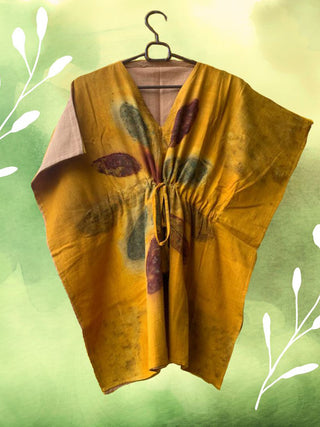 Ecoprinted Handwoven Kimono Loungewear Tie Up Bageeya