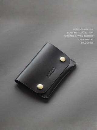 Petra Button Black Wallet