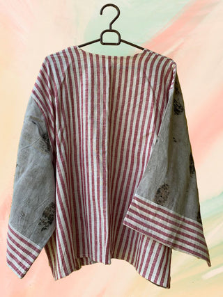 Ecoprinted Handwoven Breezy Jacket Pink Bageeya
