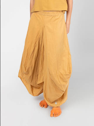 Hary Draped Harem Mustard Skirt