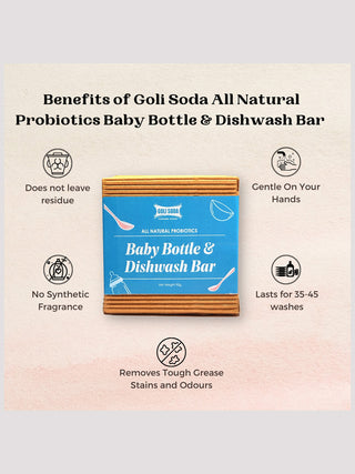 Goli Soda All Natural Probiotics Baby Bottle & Dishwash Bar Pack Of 3 Goli Soda